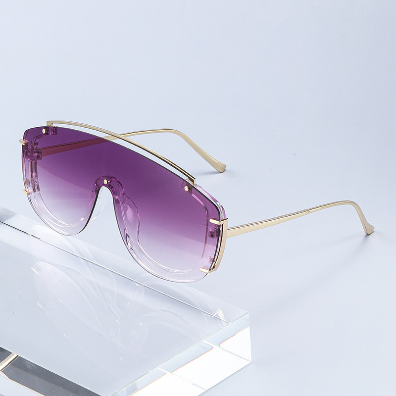 2026 New Large Frame One-piece Colorful Ins Personality Modern Fashion Internet Celebrity Sunglasses for Women