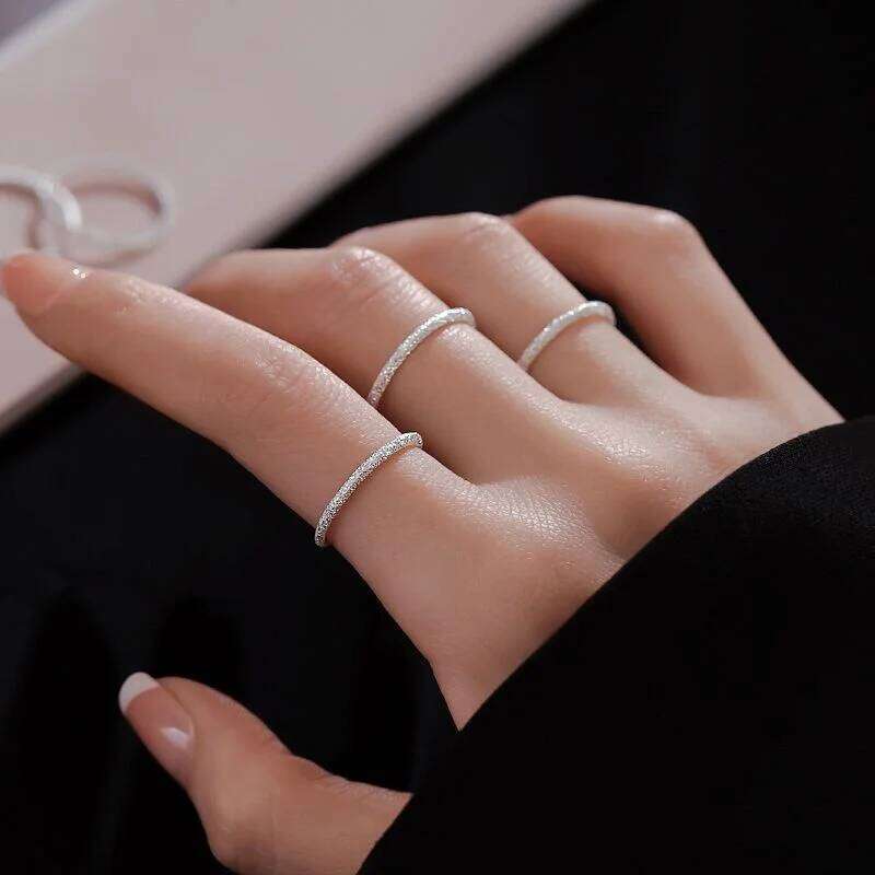 999 Fine Silver Rings - Men Women Minimalist Thin Plain Band, Niche Luxury Index Finger Ring, Couples Matching Jewelry Wholesale H260312