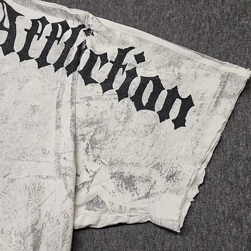 Y2K Affliction Vintage Grunge Graphic T Shirt Mens Gothic Couple Matching Tops Oversized Cotton Tee Streetwear Summer ddmythur