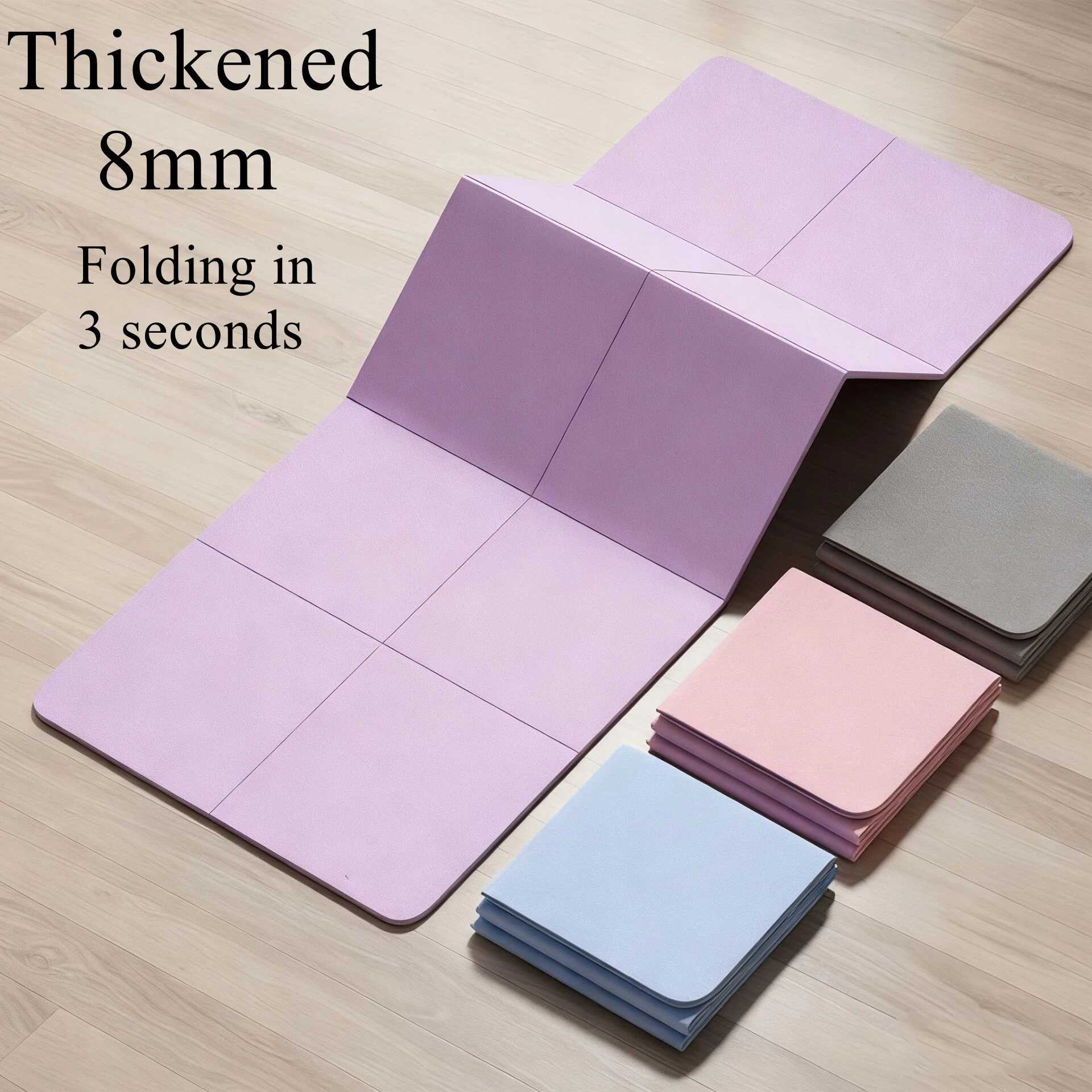 6mm/8mm Thick 80/60cm Wide Folding Yoga Mat Fitness Exercise Adult and Childrens Home Skipping Rope Outdoor Midday Rest Mat M260312