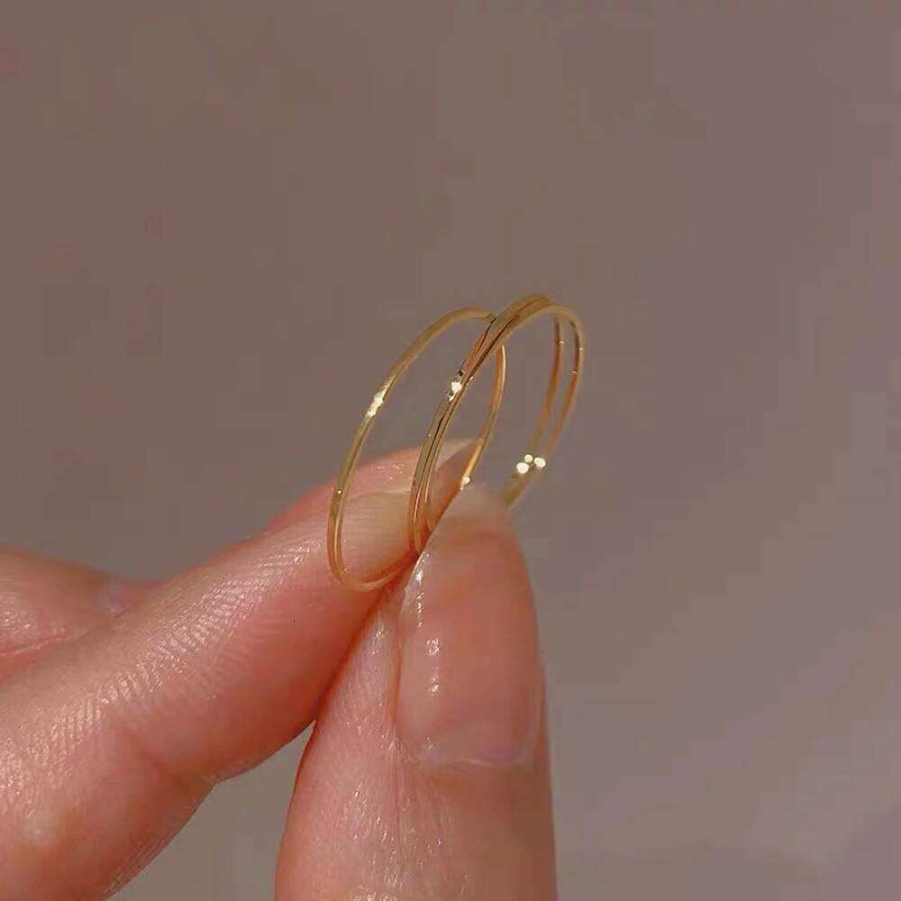 2MM Thin Titanium Steel Silver color Couple Smooth Simple Fashion Rose Gold Color Finger Ring For Women and Men mens gifts H260312