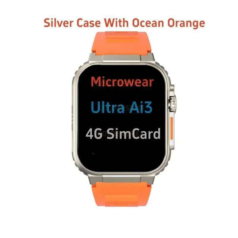 Ultra Ai3 Original Smartwatch with 4G Android Amoled HD Camera GPS WIFI Google Play Store Apps Games Bluetooth Smart Watch