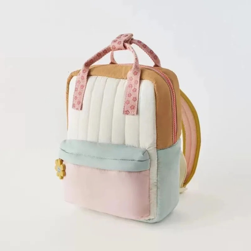 Lightweight Kids Backpack Cute Sunflower Decorations Color Blocking Small Backpacks for Bags Girls Boys 260311