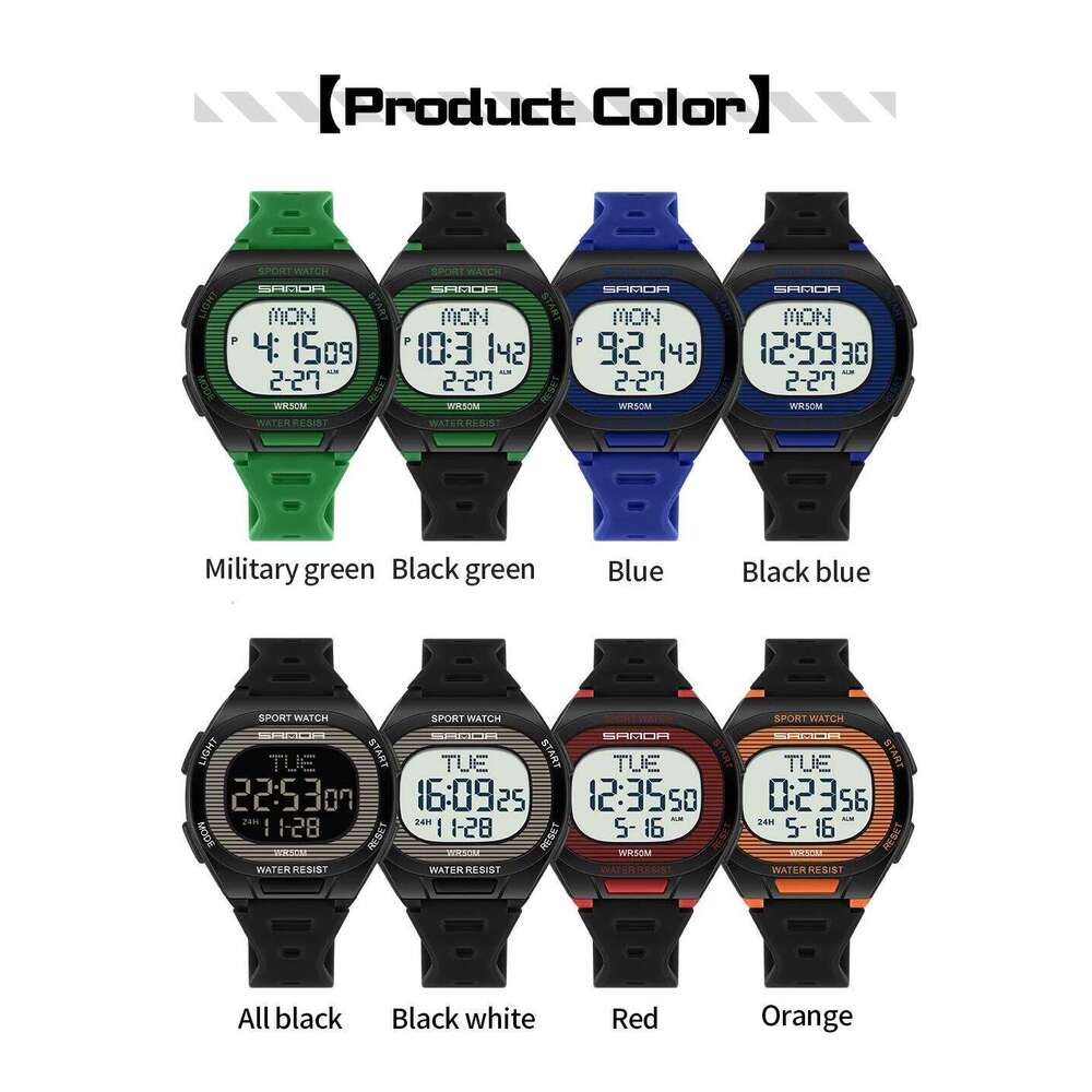 SANDA 2195 Timer Sports Multi functional Waterproof LED Student Electronic Digital Watch Alarm Clock