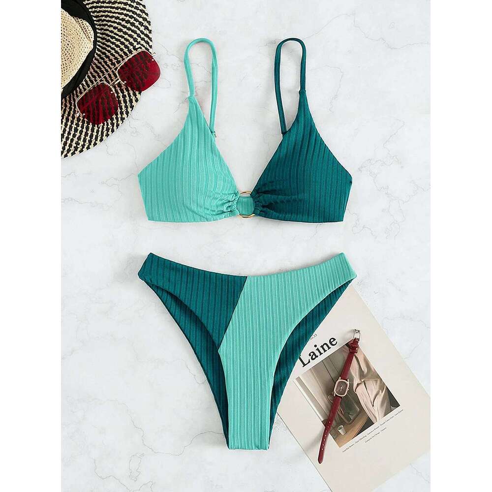 2024 Sexy Bikinis Women's Swimwear Waist Swimsuits High Cut Bathing Suits Push Up Beach Bikini Set Female Biquini Y260303