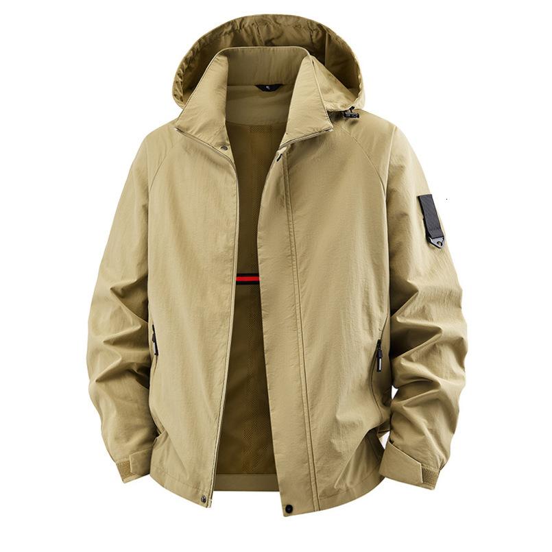 Cross-border men's spring and autumn hooded jacket, casual versatile loose coat, trendy simple workwear top for men