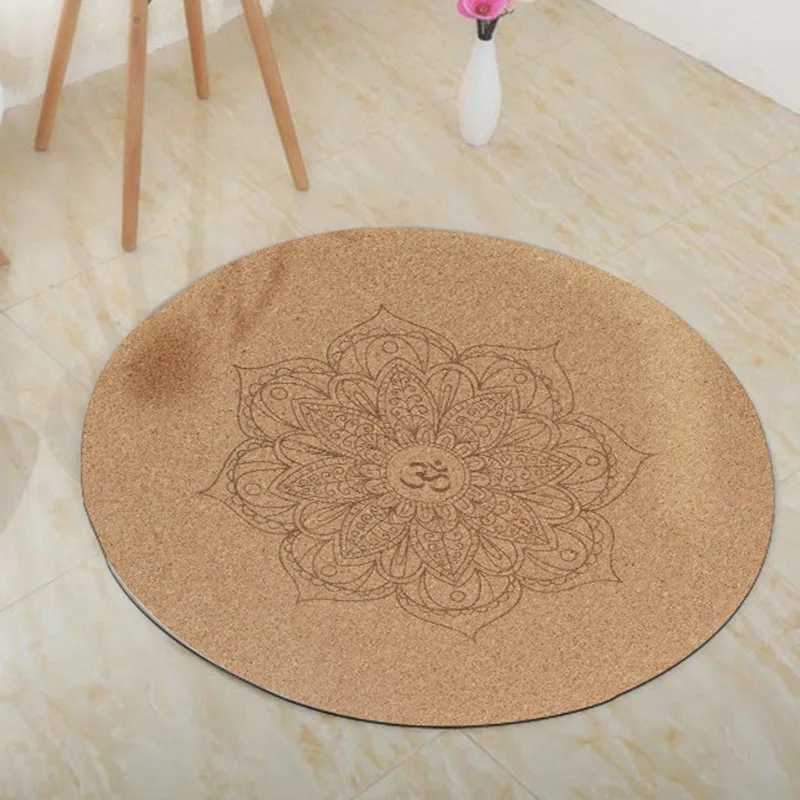 Yoga Mat Little Round Cork Rubber 60x60cmx3mm Non Slip Yoga Cushion Meditation Cushion Pad Pilates Pad for Home Outdoor YS-BUY M260312