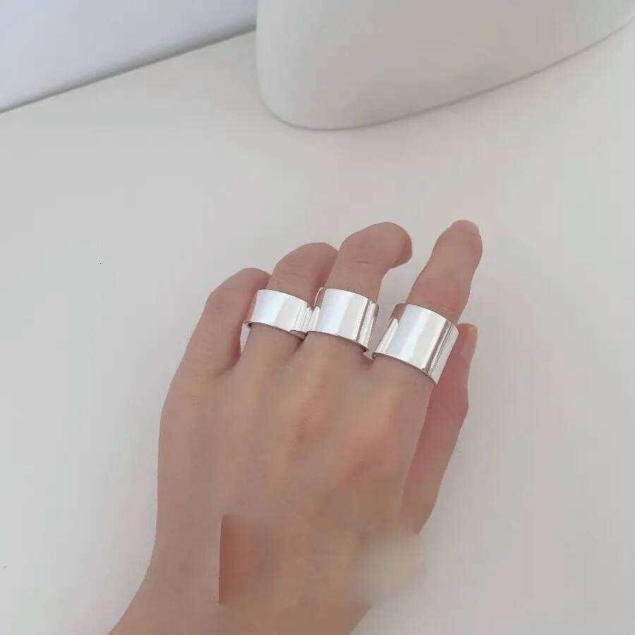 BF CLUB 925 Sterling Silver Rings For Women Girl Female Open Minimalist Retro Wide Ring Creative Anillos Bague Fine Jewelry H260312