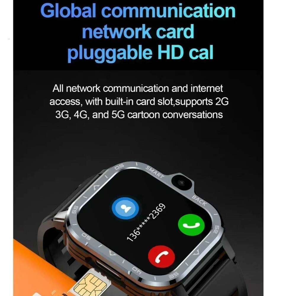 PGD 4G Android Smartwatch for Men, 2.03" HD Screen, Dual Camera, WiFi, GPS Navigation, NFC, Waterproof, App Store