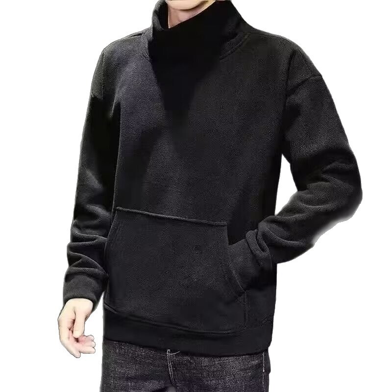 Double-sided Fleece New -style Half-high Collar Thermal Base Shirt Trendy Autumn And Winter Style Suitable For Students To Wear As An Outer Designer H