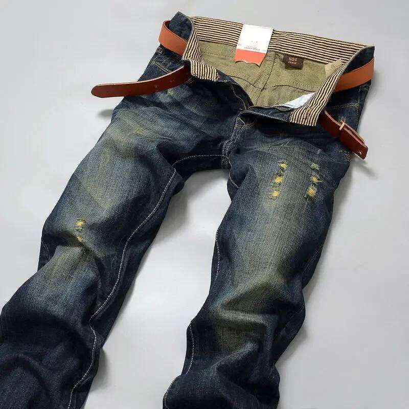 New Men's Spring Autumn Classic Male Skinny Straight Stretch Brand Denim Pants Summer Overalls Slim Fit Trouser Men Jeans 26Y0312