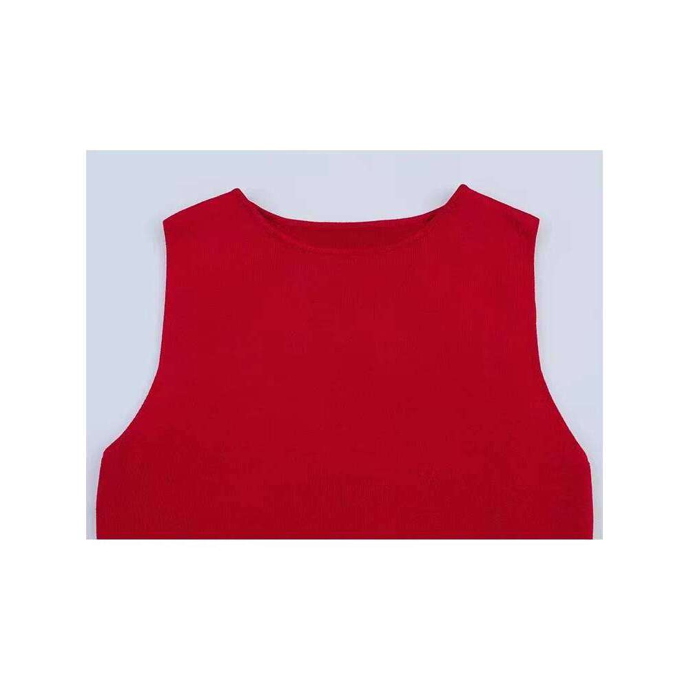 Spring Summer New Women's Dress Pleated Patchwork Simple Temperament Knitted Sleeveless Long Dresses for Women 2025 C260311