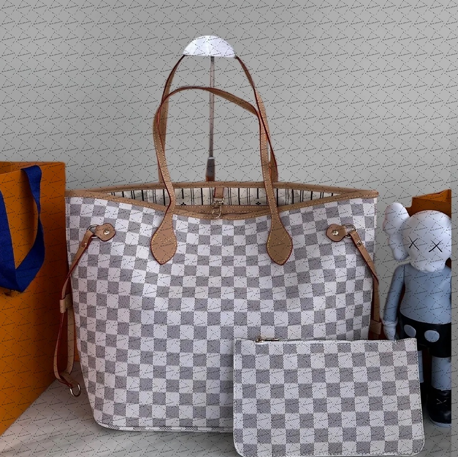 hot 2pcs High qualitys Women bags Luxurys Handbags Ladies Designer Composite Bags Lady Clutch Bag Shoulder Tote Female Purse Wallet Handbag MM Size