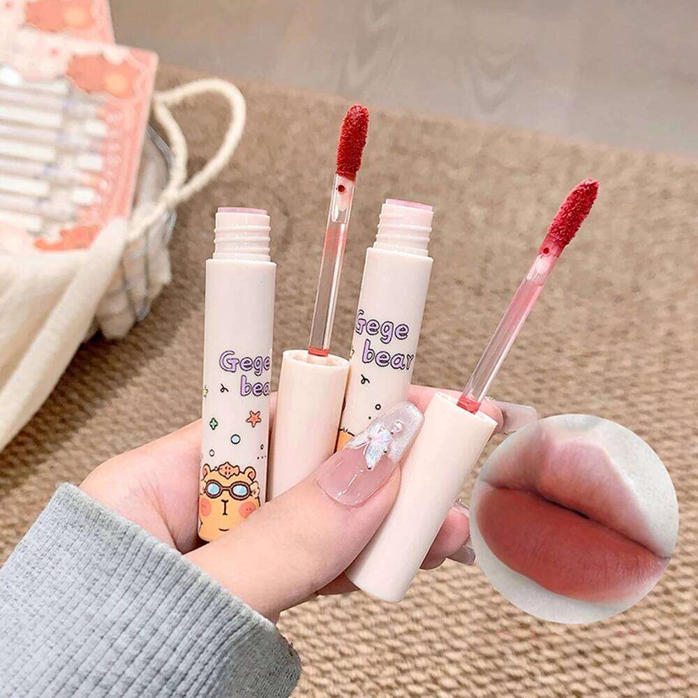 7 PCS Mud Set Kawaii Capybaras Velvet Nude Lipstick Matte Texture Silky Easy to Color Long-lasting Lip Glaze Makeup W260311