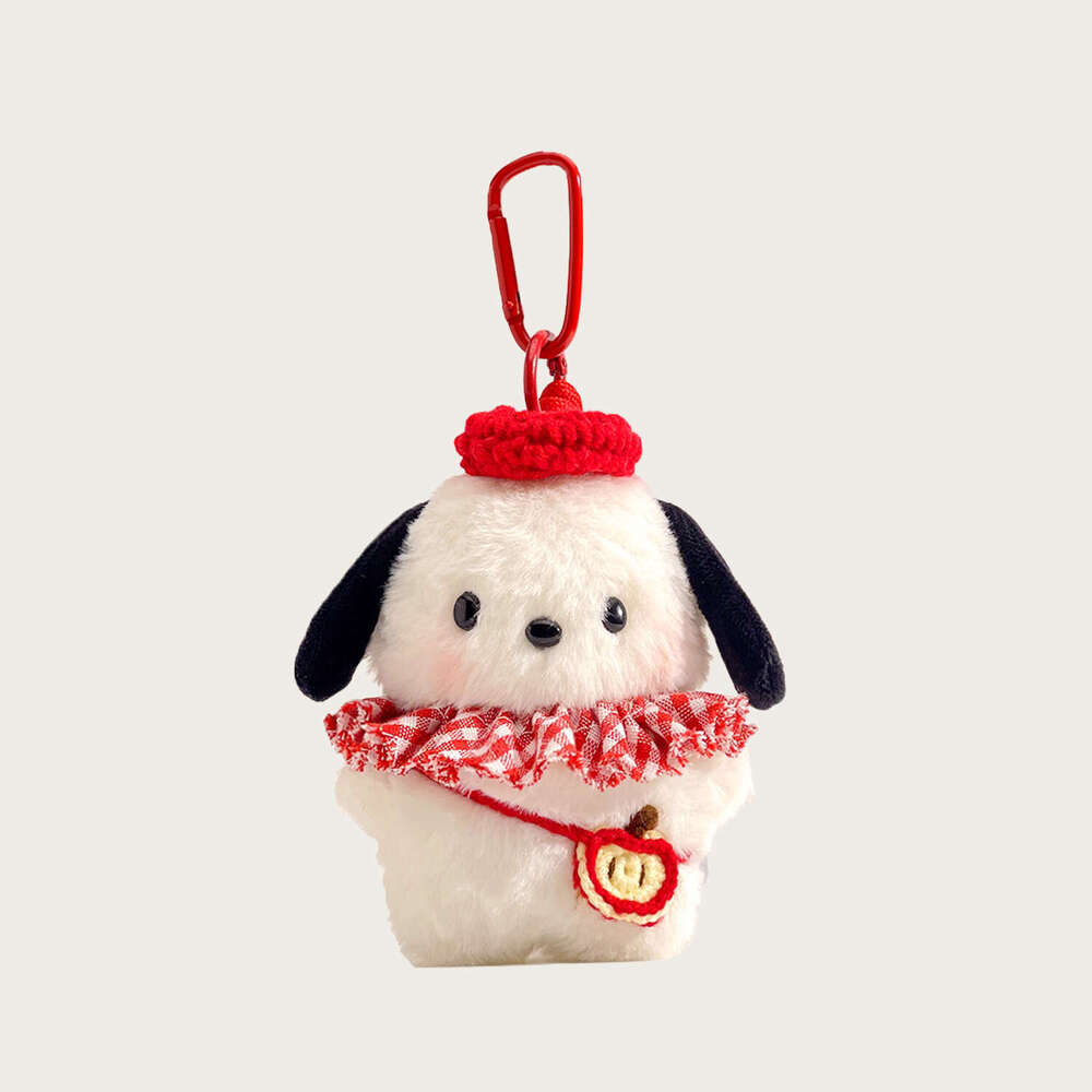 Cute Plush Cartoon Blush Painter Pacha Dog Keychain Creative Doll Girl Bag Pendant