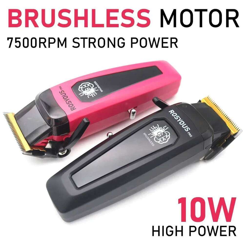 Professional Clipper ROSYOUS Brushless Motor 7500 RPM DLC Blade LED Display, Fast Charging Stand Hair Cutting Machine C260312