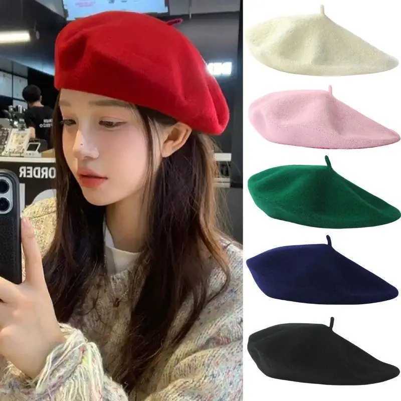 Women Girls Warm Wool Berets Hat Solid Color Retro Plain Cap All Matched Elegant French Artist Hat Lady Women Wool Berets H260312 - view 6