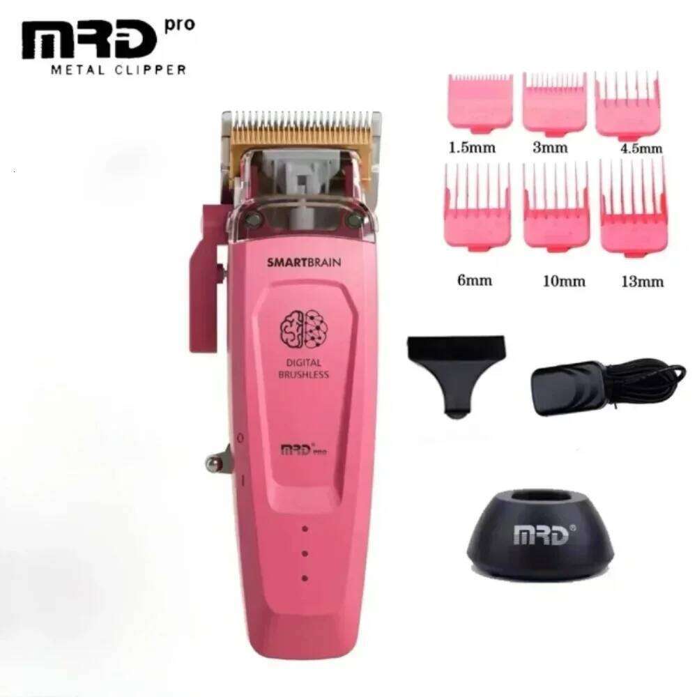 MRD HC-90-4 Smart Brain Men's Hair Clipper Professional Full Metal Lift Height Torque Digital Brushless Motor Cordless Clippers C260312