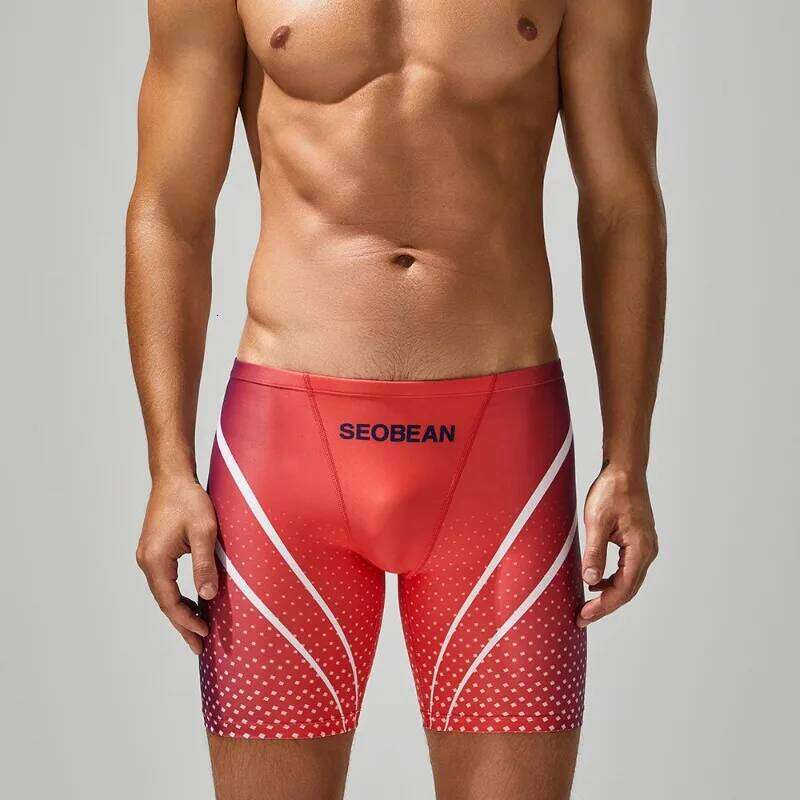 2025 summer new men's long seaside hot spring bath swimming trunks Z260312
