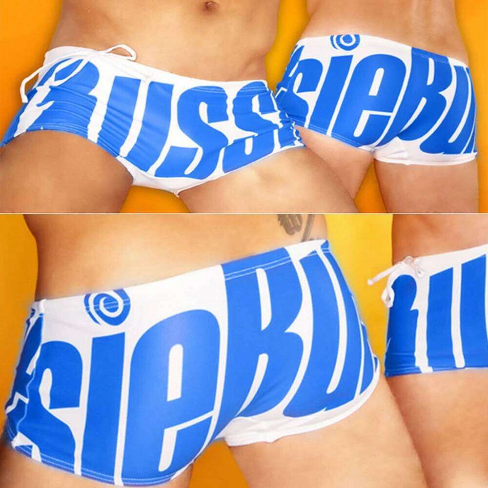Men's Printed Trunks New Style Swimsuit Holiday Swimwear Men Drawstring Fake Swimming Square Shorts Z260312
