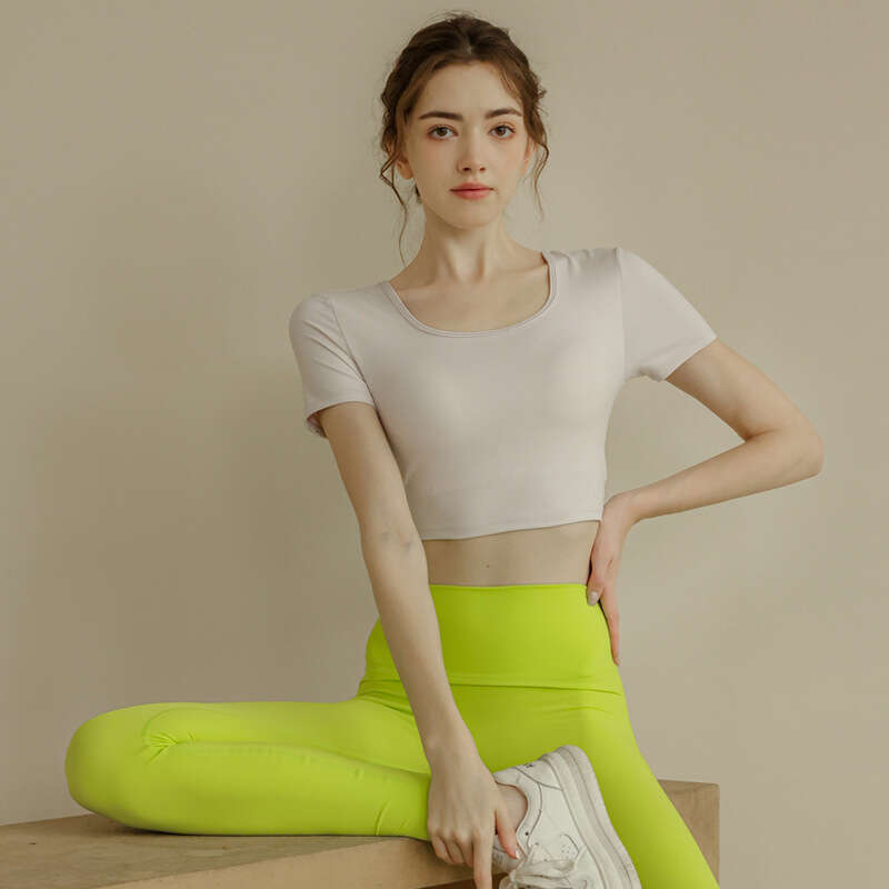 Designer Chest Pad Gym Wear for Ladies Breathable Workout Shirts & Seamless Sweat Control