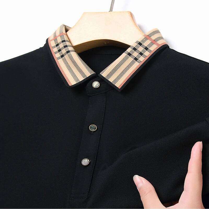 Quality Men's Polo Shirt Striped Print Short Sleeve Classic Lapel T-Shirt Business Casual fashion Menswear Top 26H0312