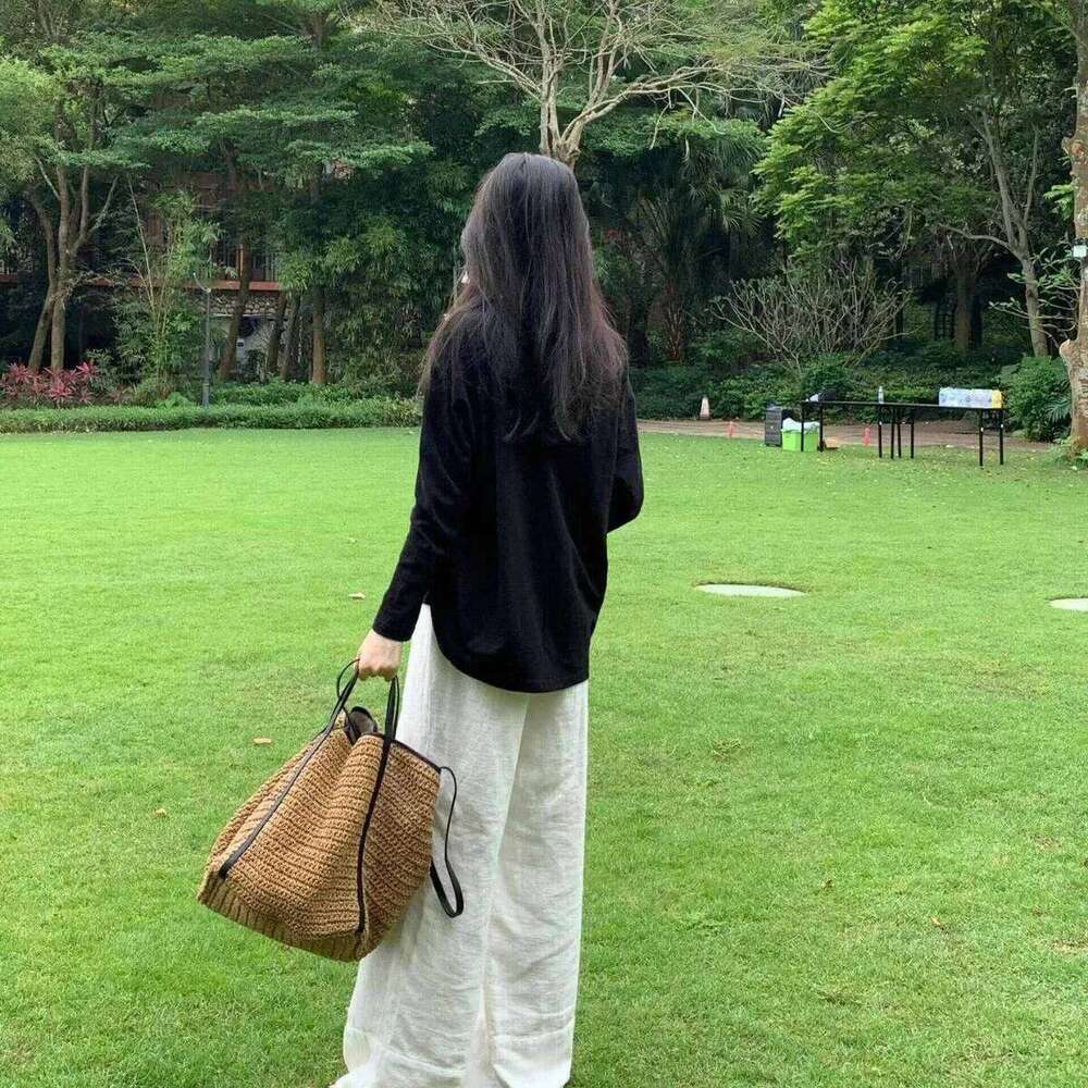NEW Woven Designer For Women Shoulder Summer Travel Straw Bucket Bag Handbag Soft Crochet Beach Bags Shopper Tote Purse WONST