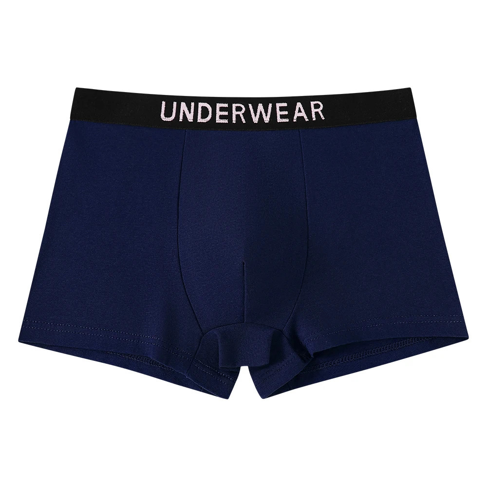 5pcs Mixed Boys Underwear 814 Years Old Plain Color Black Gray Blue Cotton Soft Breathable Comfortable Simple Boy Flat Angle Un 260311