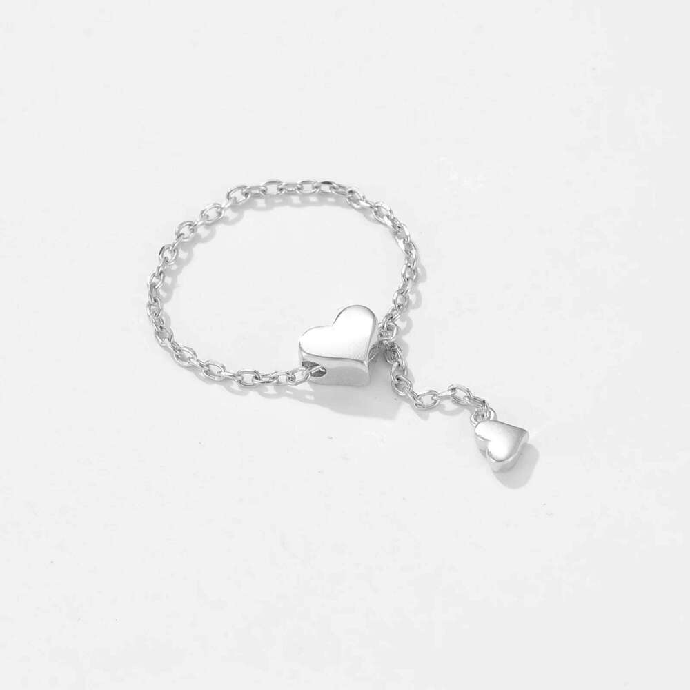 VEWANT Women 925 Sterling Silver Double Heart Chain Fine Luxury Fashion Ring 2024 Anniversary Gift Wedding Party Jewelry H260312