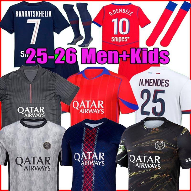 PSGe PARIS PSGES 25 26 soccer jersey maillot de foot football shirt VITINHA DOUE HAKIMI fifth 2025 BARCOLA O.Dembele final men kids kit uniforms night edition 5th