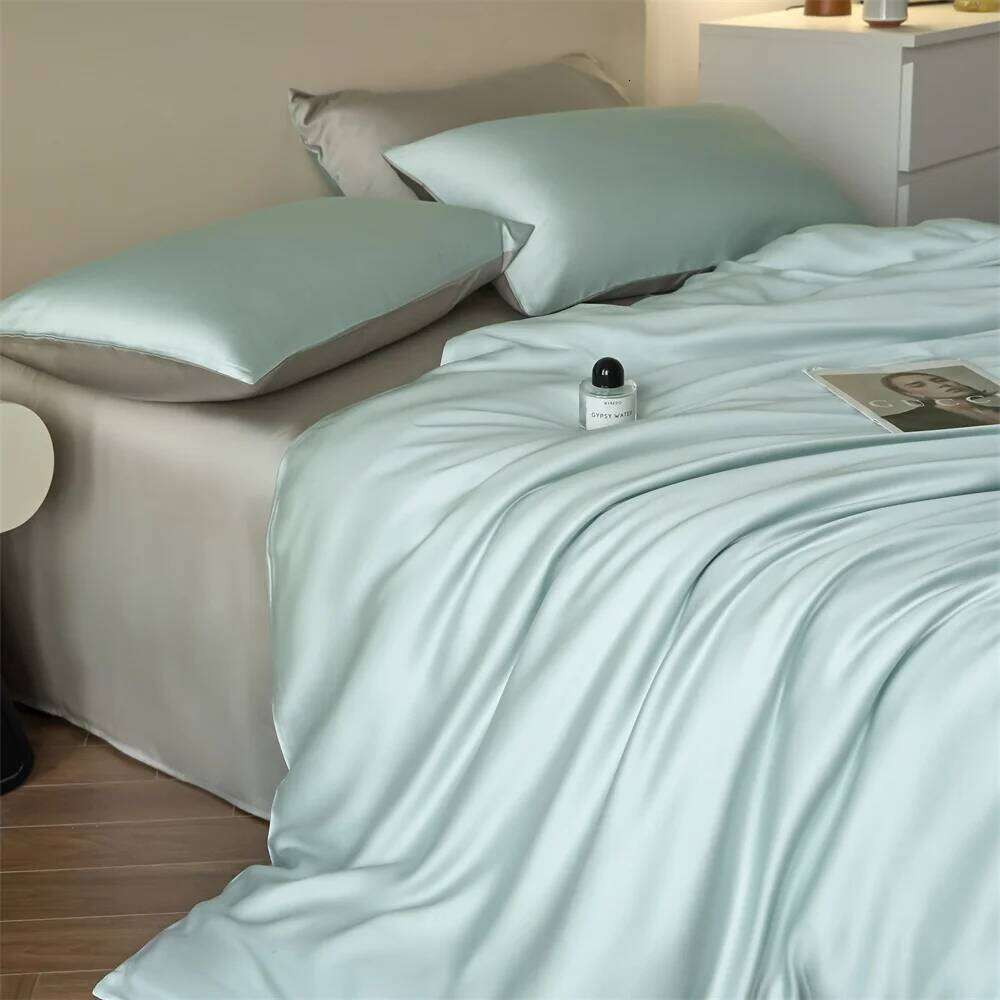 100% Pure Bedding Sets High End Duvet Smooth Soft Quilt Cover Silky Sheet Natural Silk Bed Set Pillowcase H260312
