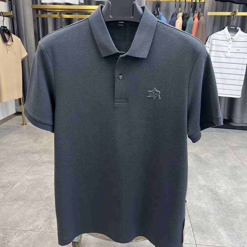 100% pure cotton fashionable short sleeve summer new high-quality men's business casual polo shirt brand T-shirt 26H0312
