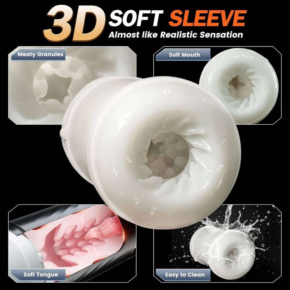 Automatic 5 IN 1 Telescopic Sucking Licking Male Masturbator Cup Penis Pump Heated Vagina Masturbation Adults Sex Toy for Men Z260311
