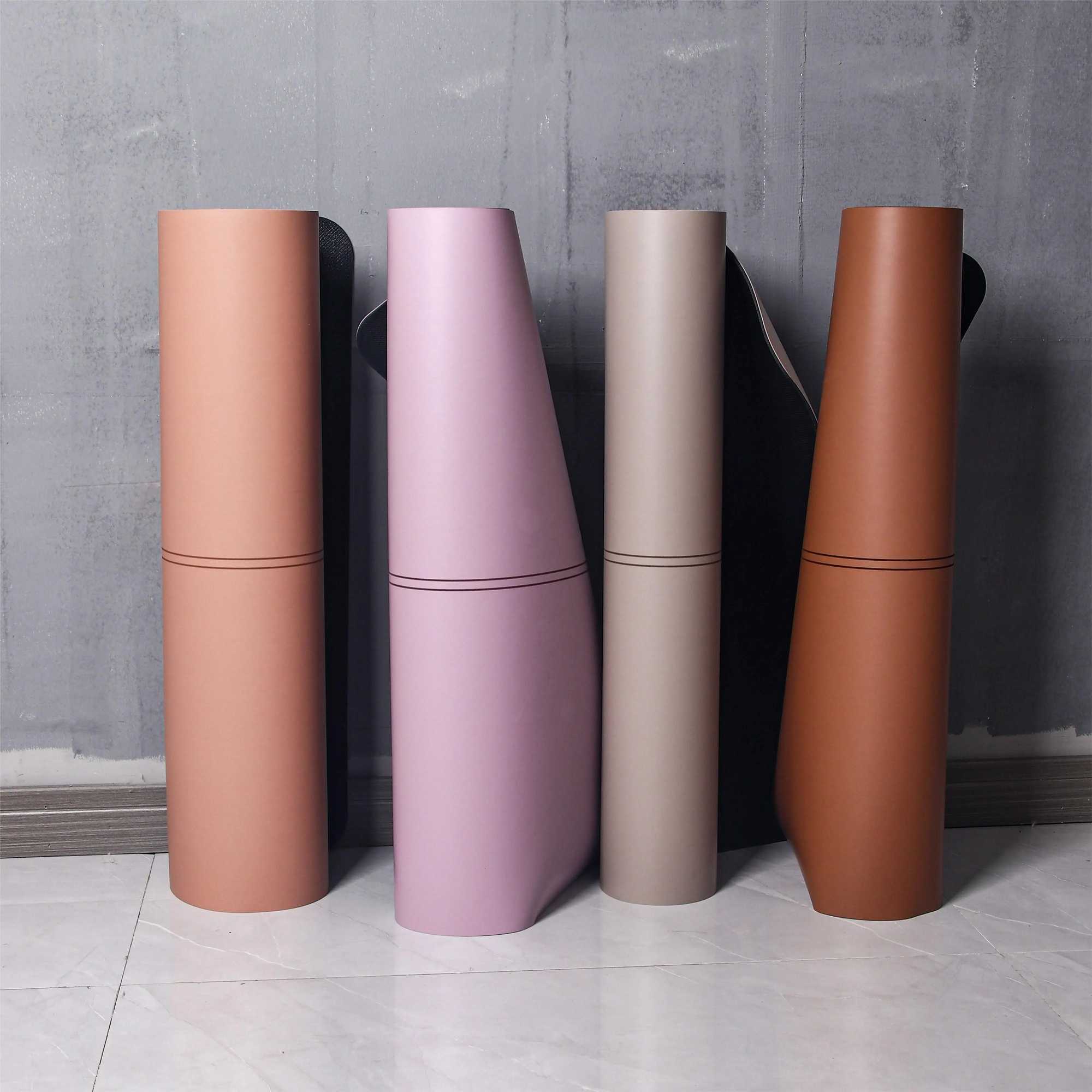 Eco Friendly Natural Oval Shaped Arch Custom Nude Beige Color PU Travel Yoga Mat Non slip Rubber Yoga Mat Custom M260312