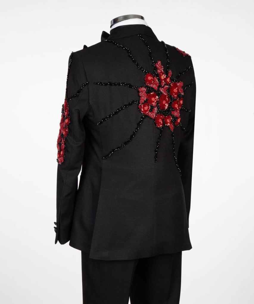 Luxury Wedding Groom Tuxedo 2 Pcs Blazer Pants Peaked Lapel One Button Crystals Diamond Formal Occasions Customized