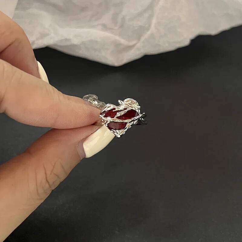 Gothic Fashion Rings For Women Girls Crystal Black Spider Open Ring Hip Hop Punk Irregular Animal Finger Jewelry Halloween Gift H260312