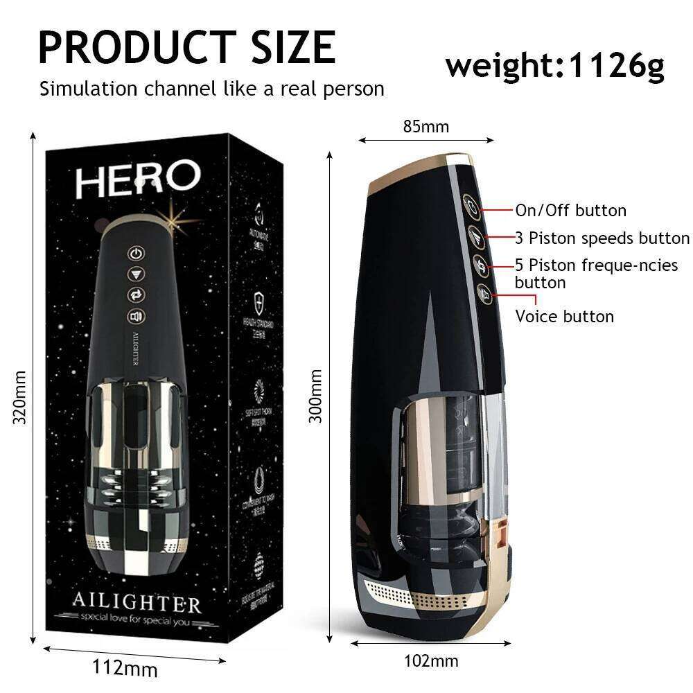 Fully automatic piston retractable male toy oral masturbator men's penis suction cup vibrator sex machine adult products Z260312