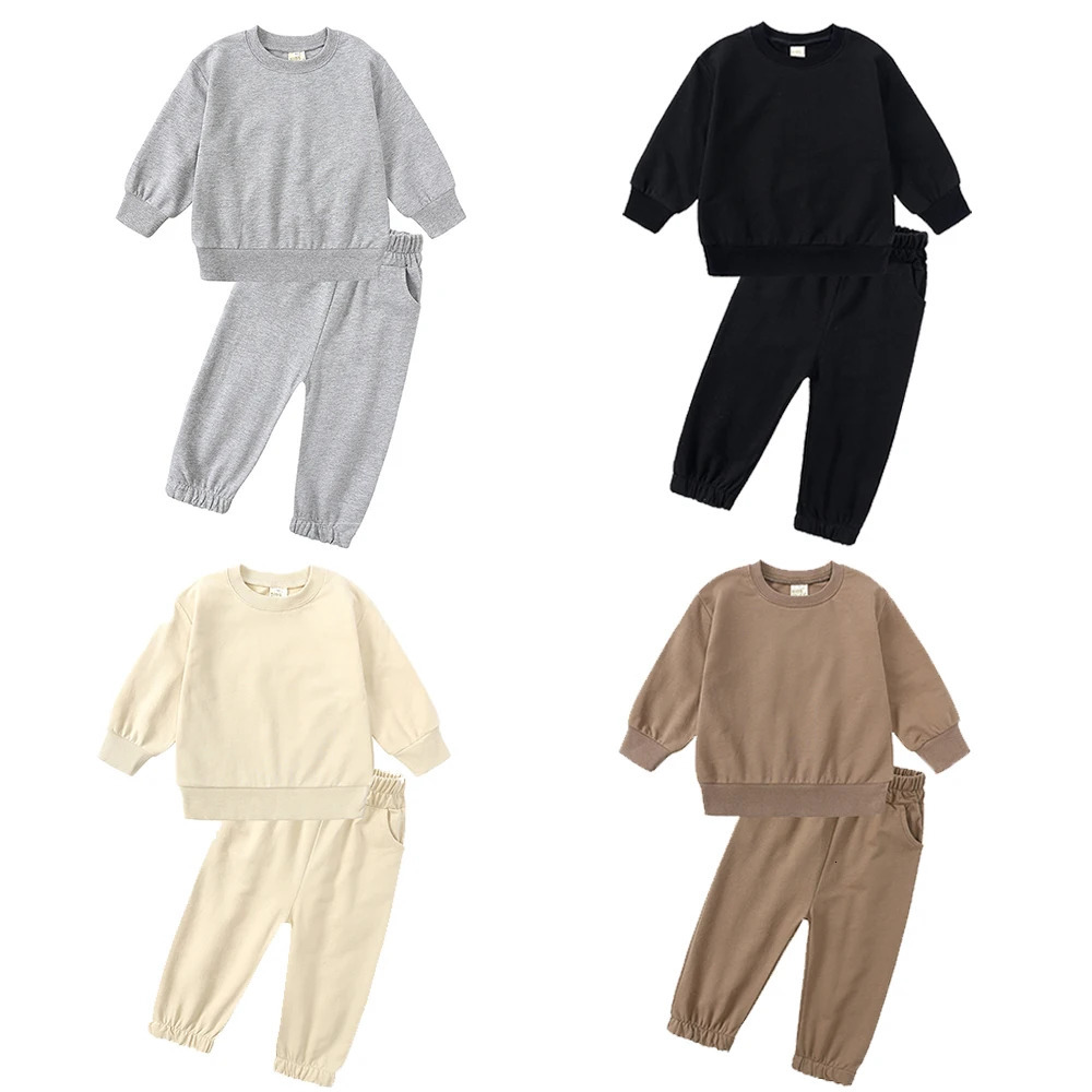 2026 Kids Girl Tracksuit Clothes Spring Autumn Warm Sweatshirt Long SleevePants Boy Suit Toddler Children Sports Outfits 113T 260311