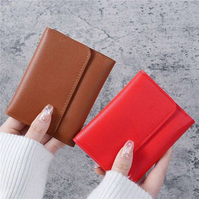 New Cute Wallets Small Hasp Girl Credit Card Holder PU Leather Coin Purse Female Wallet Short Purses for Women