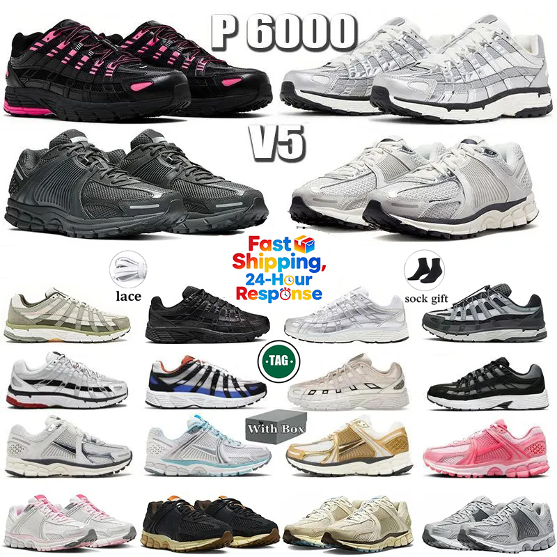 free shipping P600 P6000 Pink Foam Vomero 5 Gold Running Shoes Photon Dust Metallic Silver Women Mens Trainers Dark Grey Black White Runner Sneakers EUR 36-45