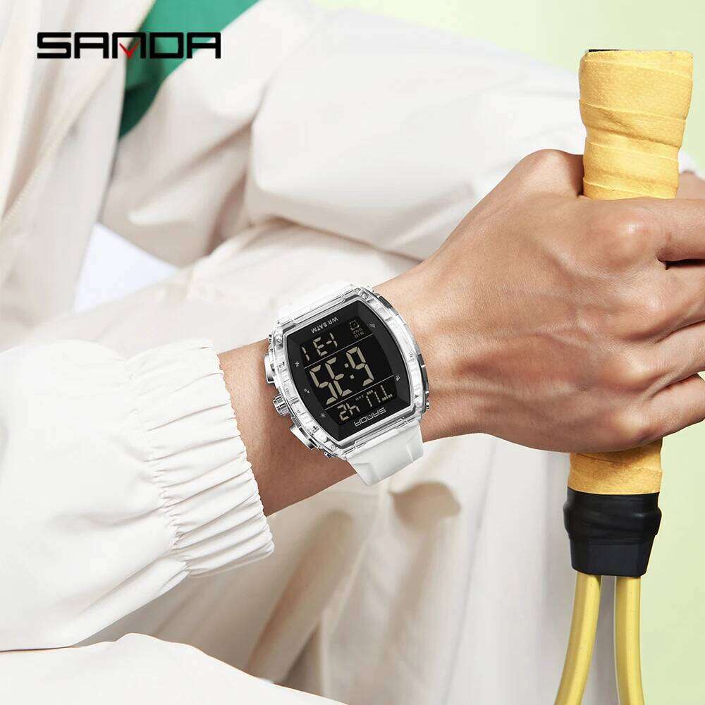SANDA 6286 Fashion Electronic Watch Calendar Luminous Shockproof Waterproof Silicone Strap Men Women Sports Digital Wristwatch