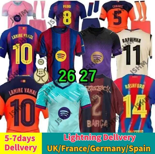 Barcelona 25 26 27 LAMINE YAMAL Lewandowski Soccer Jerseys GAVI Raphinha FERRAN 2025 2026 Football Shirt TOP F. DE JONG Men Women Kids