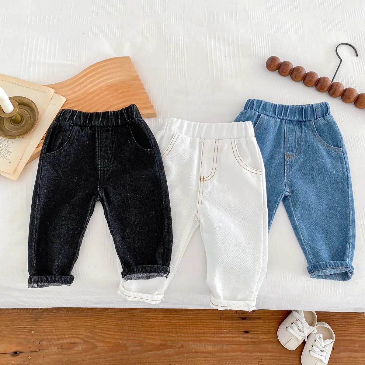 Korean Fashion Kid Jeans Baby Pants Boy Girl Autumn Casual Versatile Unisex 16yrs 260311
