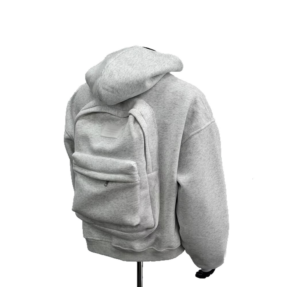 Autumn New Style Trendy Brand Versatile Three-dimensional Back Design Hooded Cardigan Jacket In Designer Hoodie Heather Gray For Men
