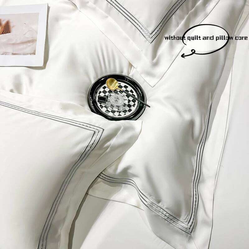 4/6pcs Duvet 100% Egyptian cotton Three Lines embroidery housse de couette for bedroom Pure Cotton Bed Cover King H260312