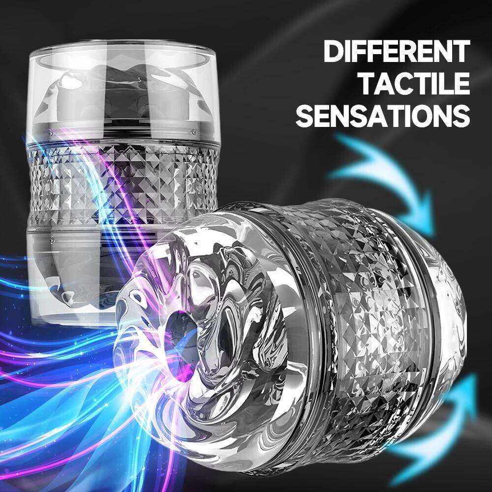 Double headed transparent Masturbation Machines Realistic Vagina Real Pussy Blowjob Erotic Masturbators Cup Sex Toys for Men Z260311