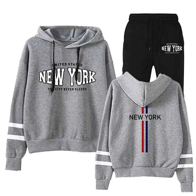 Women's Tracksuit Hoodies Fashion Casual Daily Hot Sale Single Piece Stripe Sweatshirt and Pants Comfort Outdoor Jogging Quality C260312