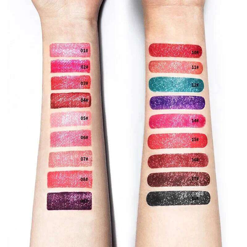 18 Colors Glitter Lip Gloss Waterproof Long Lasting Diamond Matte To Shimmer Metallic Liquid Lipstick Women Lips Makeup Cosmetic W260311