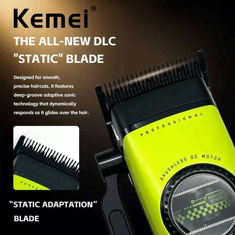 Kemei 1593 1595 Trimmers Professional Barber Clippers F1 -Super Engine External Brushless Motor Hair Cutting Machine L260514