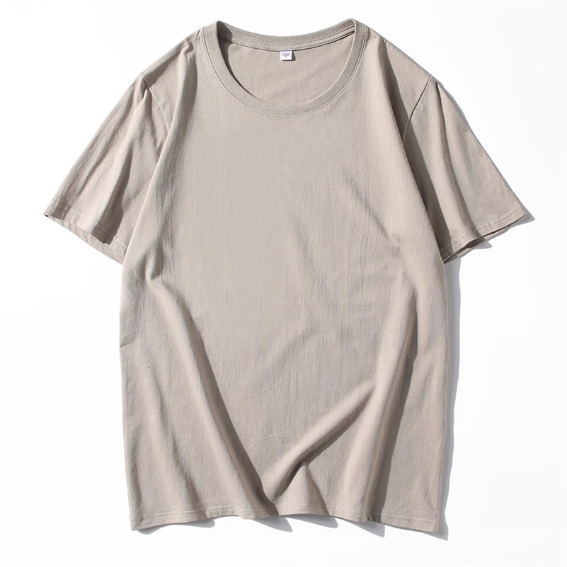 Mens Solid Color Round Neck Cotton Short Sleeved T-shirt Summer Comfortable Top 260227
